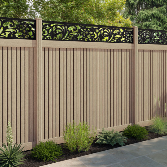 Virtis Eden Fence Panel - Light Oak - with our composite posts