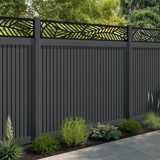 Virtis Habitat Fence Panel - Dark Grey - with our composite posts
