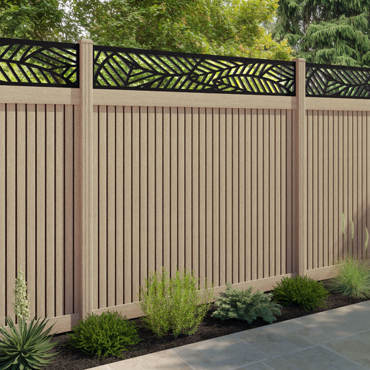 Virtis Habitat Fence Panel - Light Oak - with our composite posts