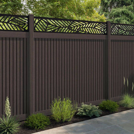 Virtis Habitat Fence Panel - Mid Brown - with our composite posts
