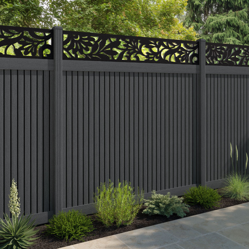 Virtis Heritage Fence Panel - Dark Grey - with our composite posts