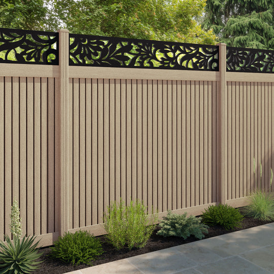 Virtis Heritage Fence Panel - Light Oak - with our composite posts