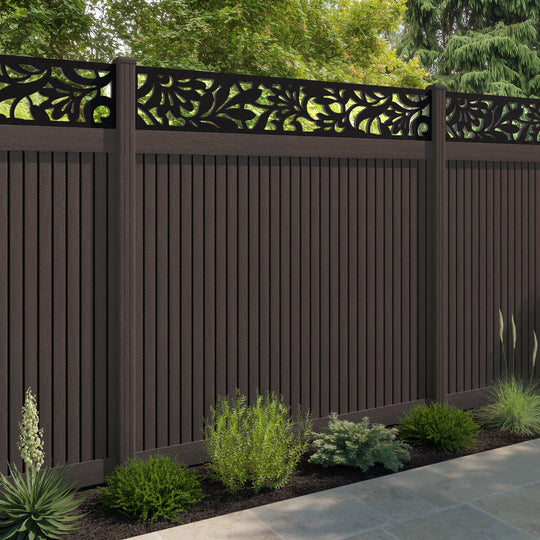 Virtis Heritage Fence Panel - Mid Brown - with our composite posts