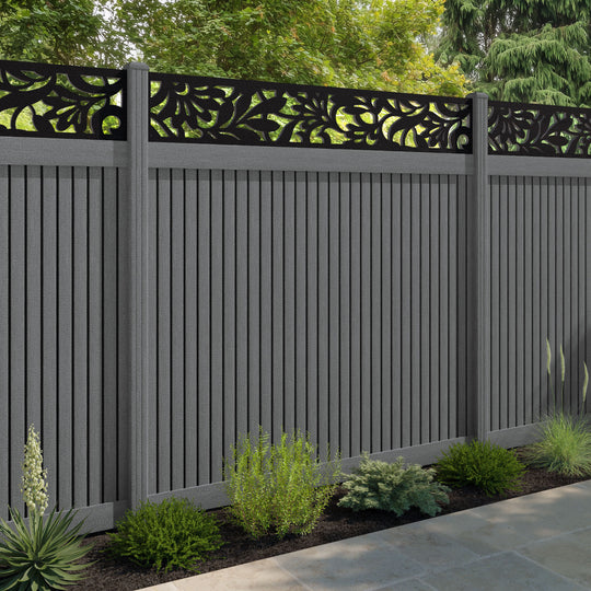 Virtis Heritage Fence Panel - Mid Grey - with our composite posts