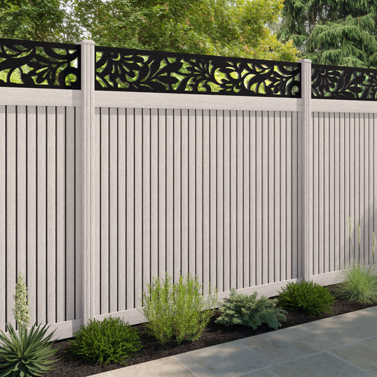 Virtis Heritage Fence Panel - Mid Stone - with our composite posts