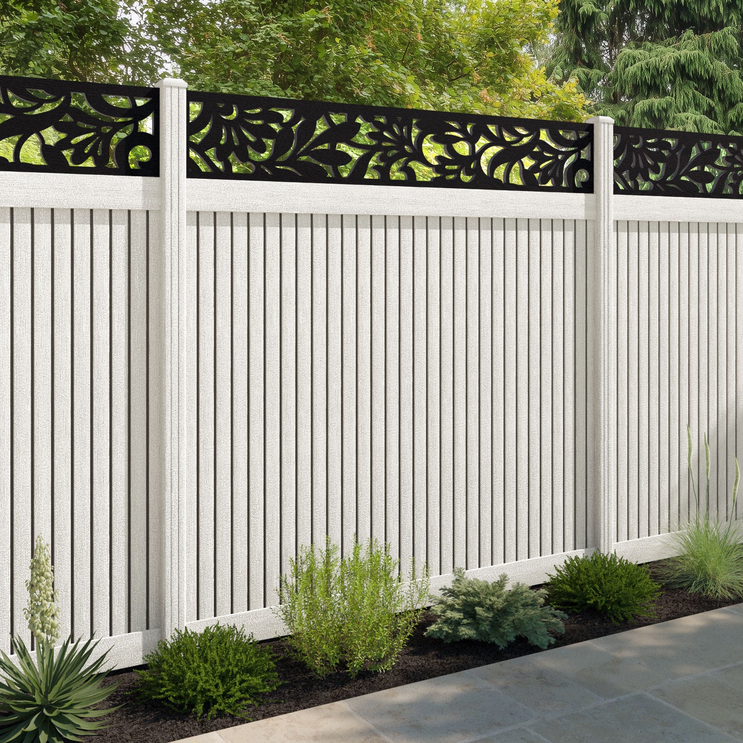 Virtis Heritage Fence Panel - Light Stone - with our composite posts