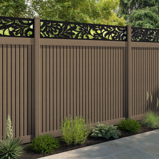 Virtis Heritage Fence Panel - Teak - with our composite posts
