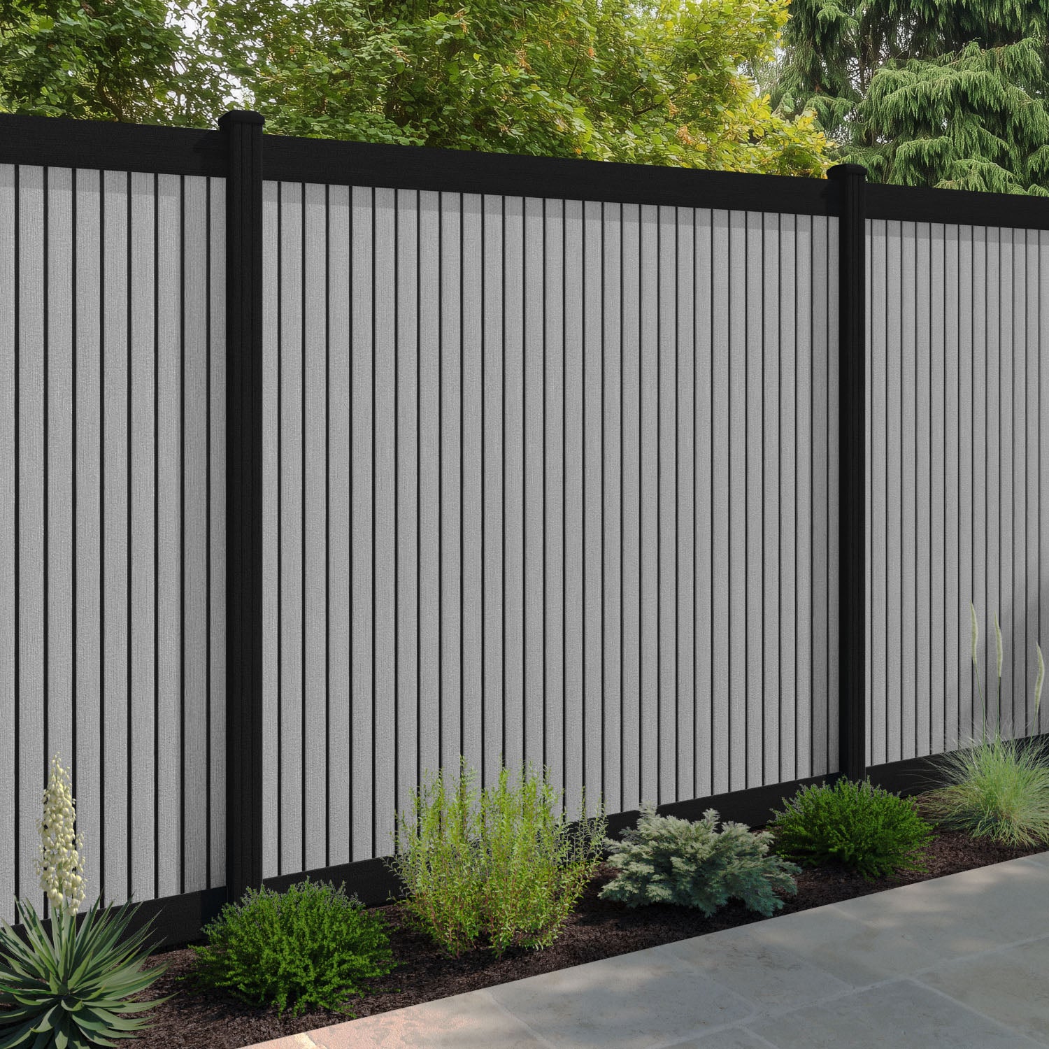 Virtis Fence Panel - Light Grey - with our composite posts