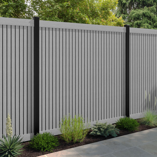 Virtis Fence Panel - Light grey - with our aluminium posts