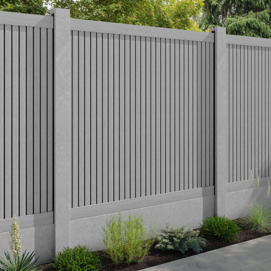 Virtis Fence Panel - Light Grey - for existing concrete posts