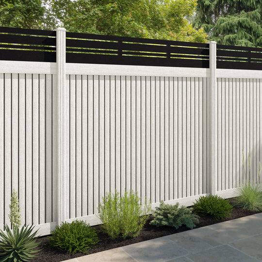 Virtis Linea Fence Panel - Light Stone - with our composite posts