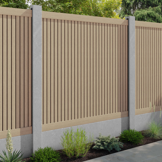 Virtis Fence Panel - Light Oak - for existing concrete posts