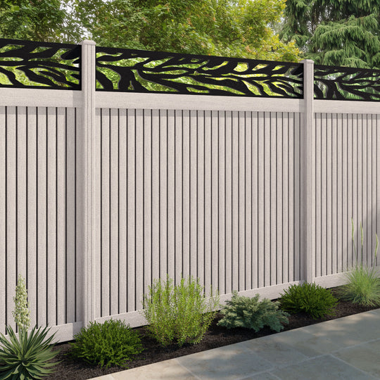 Virtis Malawi Fence Panel - Mid Stone - with our composite posts