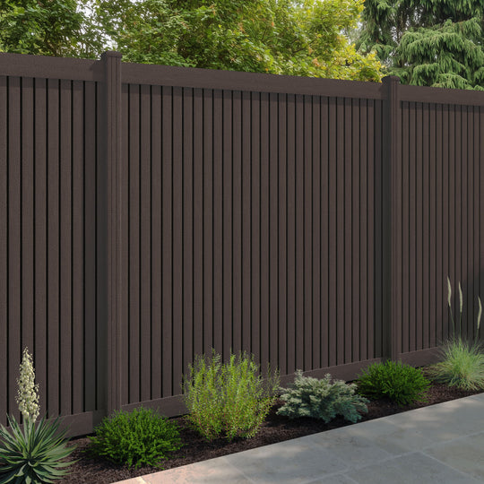 Virtis Fence Panel - Mid Brown - with our composite posts