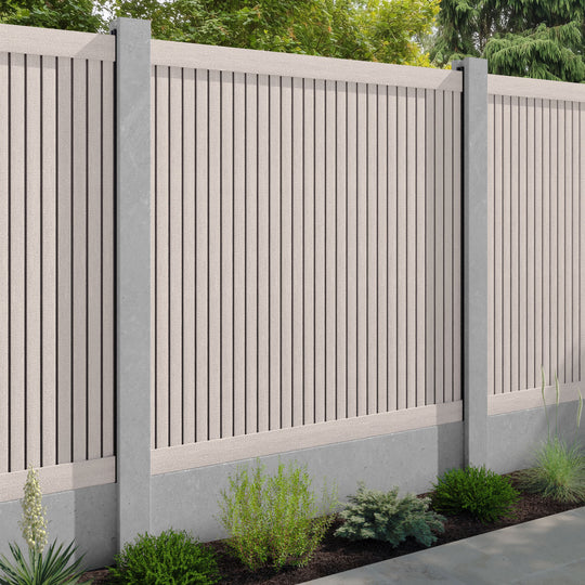 Virtis Fence Panel - Mid Stone - for existing concrete posts