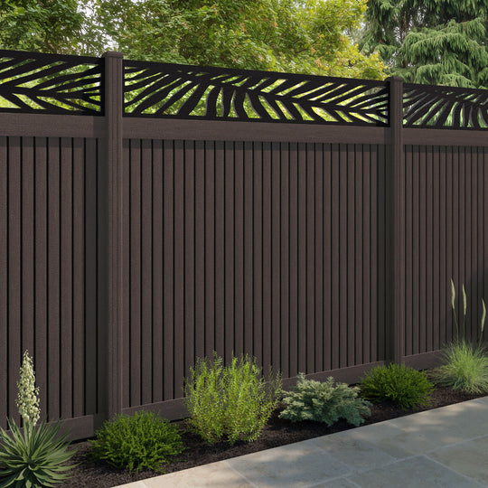 Virtis Palm Fence Panel - Mid Brown - with our composite posts