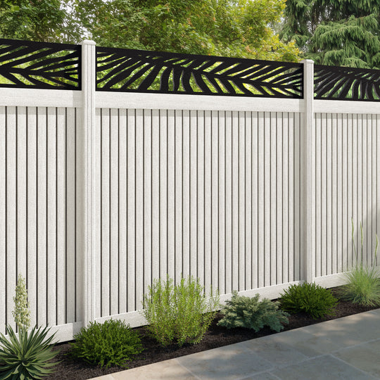 Virtis Palm Fence Panel - Light Stone - with our composite posts