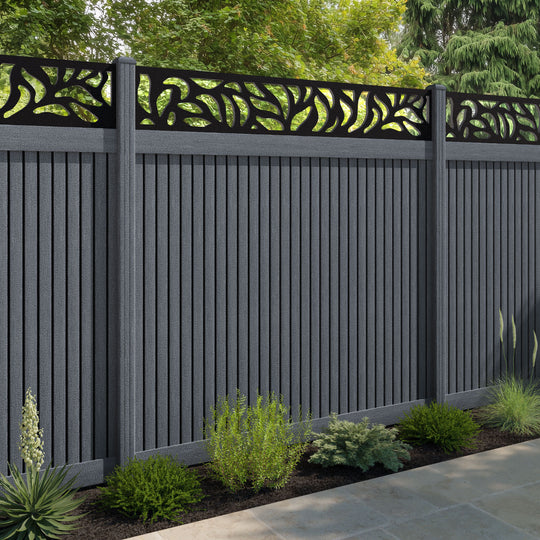 Virtis Plume Fence Panel - Anthracite - with our composite posts