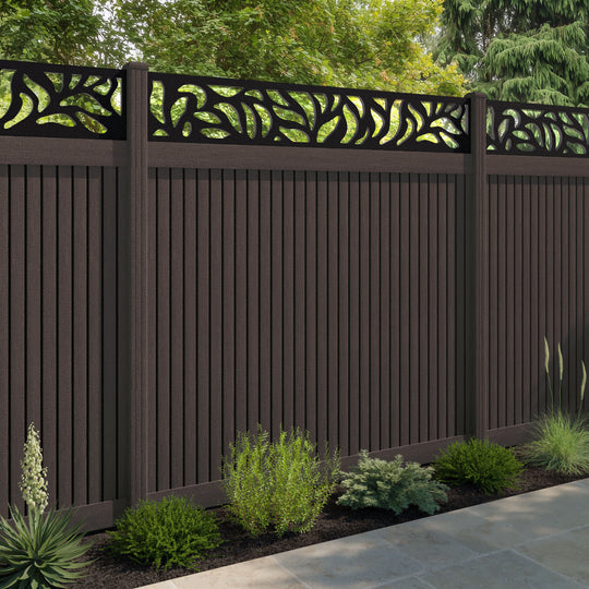 Virtis Plume Fence Panel - Mid Brown - with our composite posts