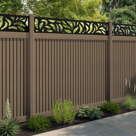Virtis Plume Fence Panel - Teak - with our composite posts
