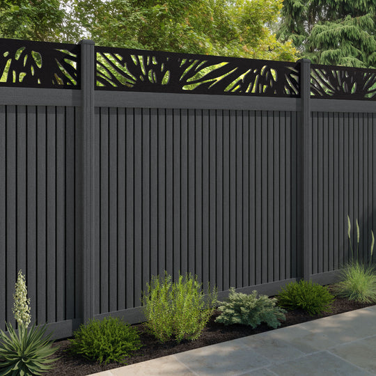 Virtis Poppy Fence Panel - Dark Grey - with our composite posts