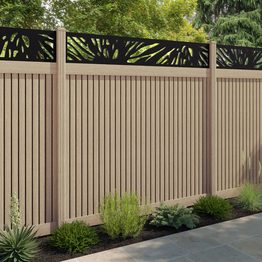 Virtis Poppy Fence Panel - Light Oak - with our composite posts