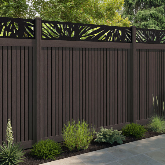 Virtis Poppy Fence Panel - Mid Brown - with our composite posts