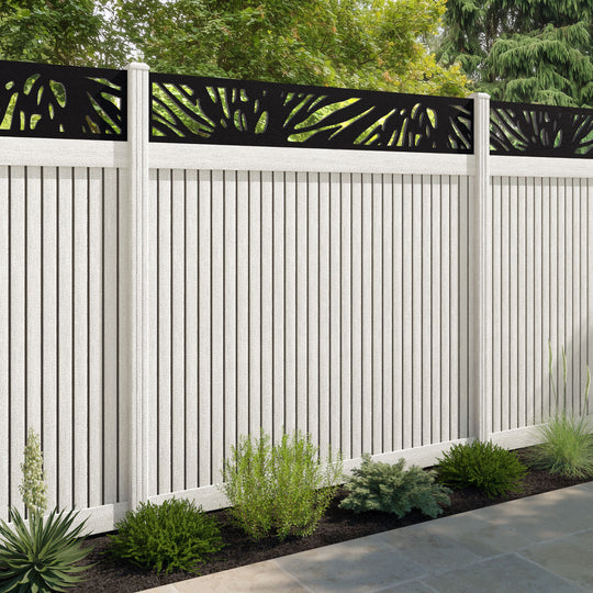 Virtis Poppy Fence Panel - Light Stone - with our composite posts