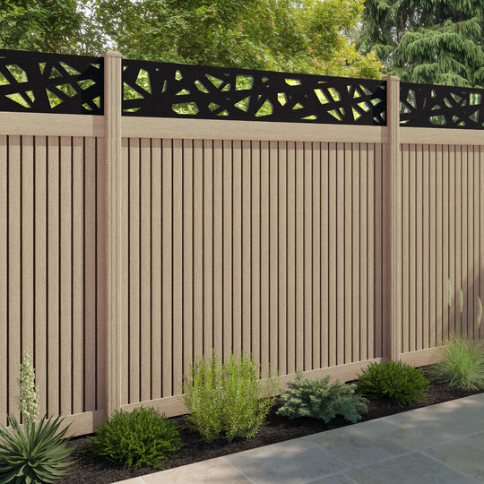Virtis Prism Fence Panel - Light Oak - with our composite posts