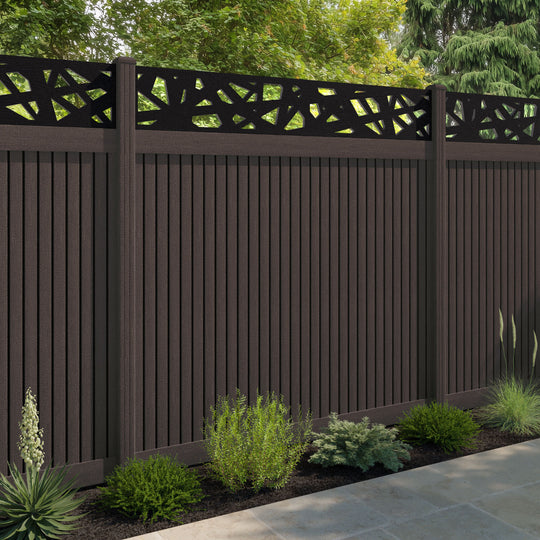 Virtis Prism Fence Panel - Mid Brown - with our composite posts