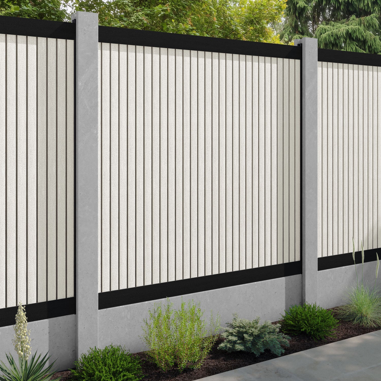 Virtis Fence Panel - Light Stone - for existing concrete posts