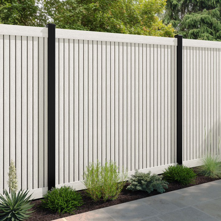 Virtis Fence Panel - Light stone - with our aluminium posts