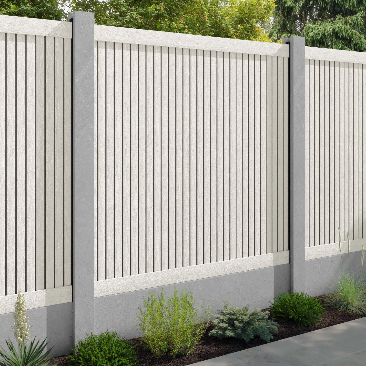 Virtis Fence Panel - Light Stone - for existing concrete posts