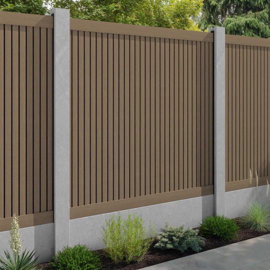 Virtis Fence Panel - Teak - for existing concrete posts