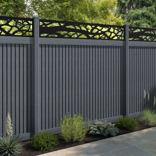 Virtis Twilight Fence Panel - Anthracite - with our composite posts