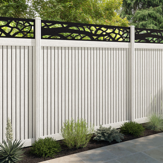 Virtis Twilight Fence Panel - Light Stone - with our composite posts