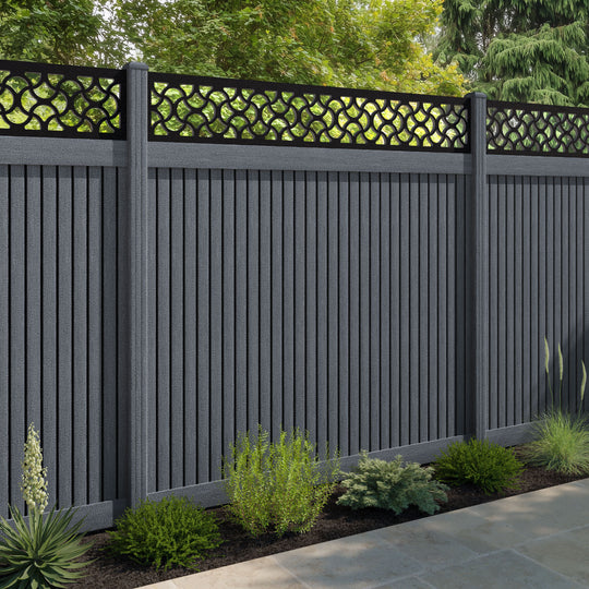Virtis Vida Fence Panel - Anthracite - with our composite posts