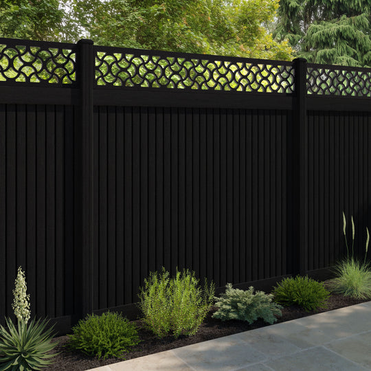 Virtis Vida Fence Panel - Black - with our composite posts