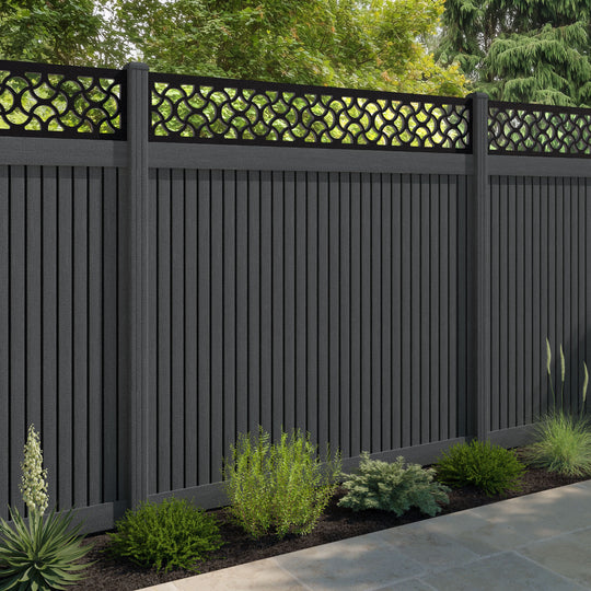 Virtis Vida Fence Panel - Dark Grey - with our composite posts