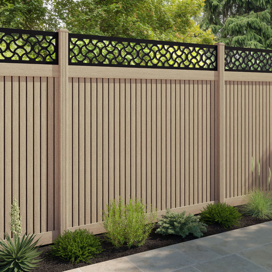 Virtis Vida Fence Panel - Light Oak - with our composite posts