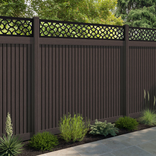 Virtis Vida Fence Panel - Mid Brown - with our composite posts
