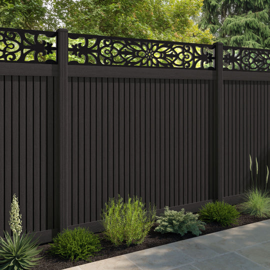 Virtis Windsor Fence Panel - Dark Oak - with our composite posts