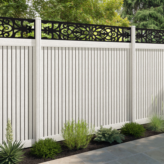 Virtis Windsor Fence Panel - Light Stone - with our composite posts