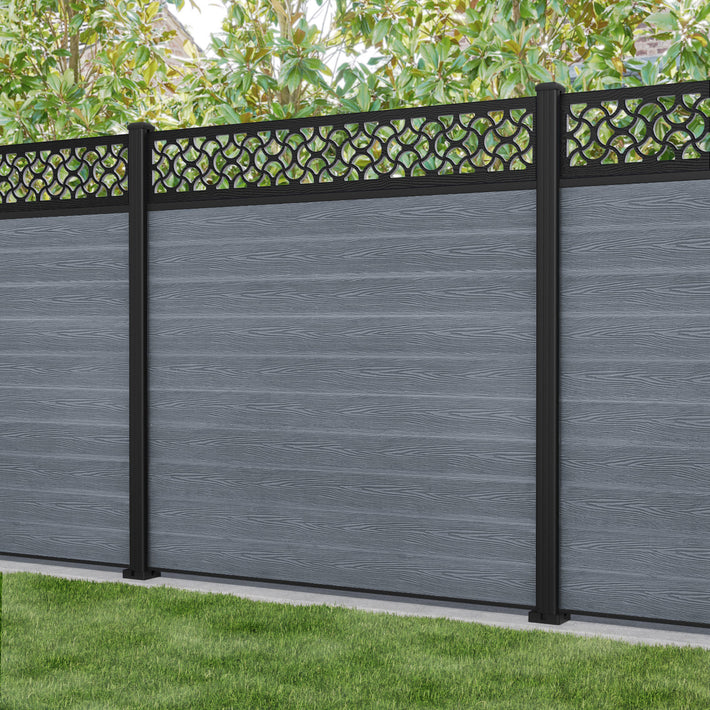 Classic Vida Fence Panel - Anthracite - with our aluminium posts