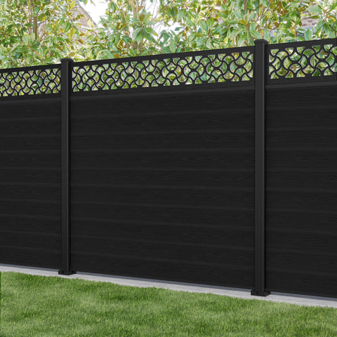 Classic Vida Fence Panel - Black - with our aluminium posts