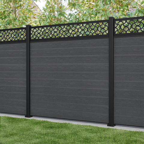 Classic Vida Fence Panel - Dark Grey - with our aluminium posts