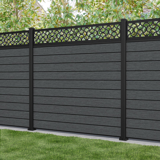 Fusion Vida Fence Panel - Dark Grey - with our aluminium posts