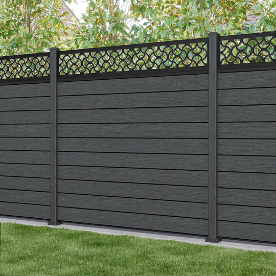 Fusion Vida Fence Panel - Dark Grey - with our composite posts