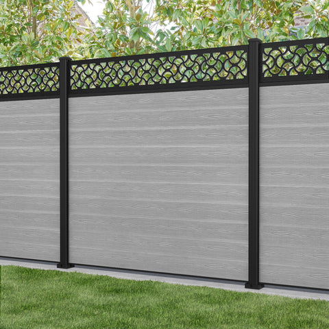 Classic Vida Fence Panel - Light Grey - with our aluminium posts