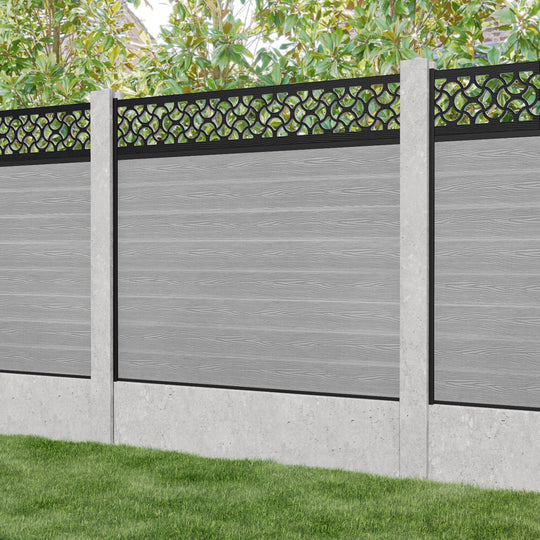 Classic Vida Fence Panel - Light Grey - for existing concrete posts